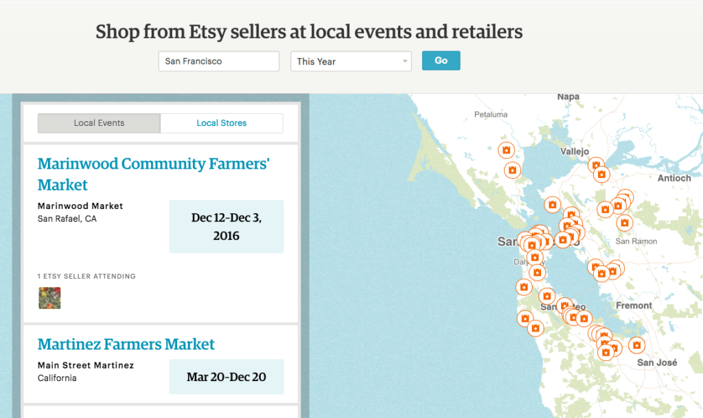 Etsy sellers map